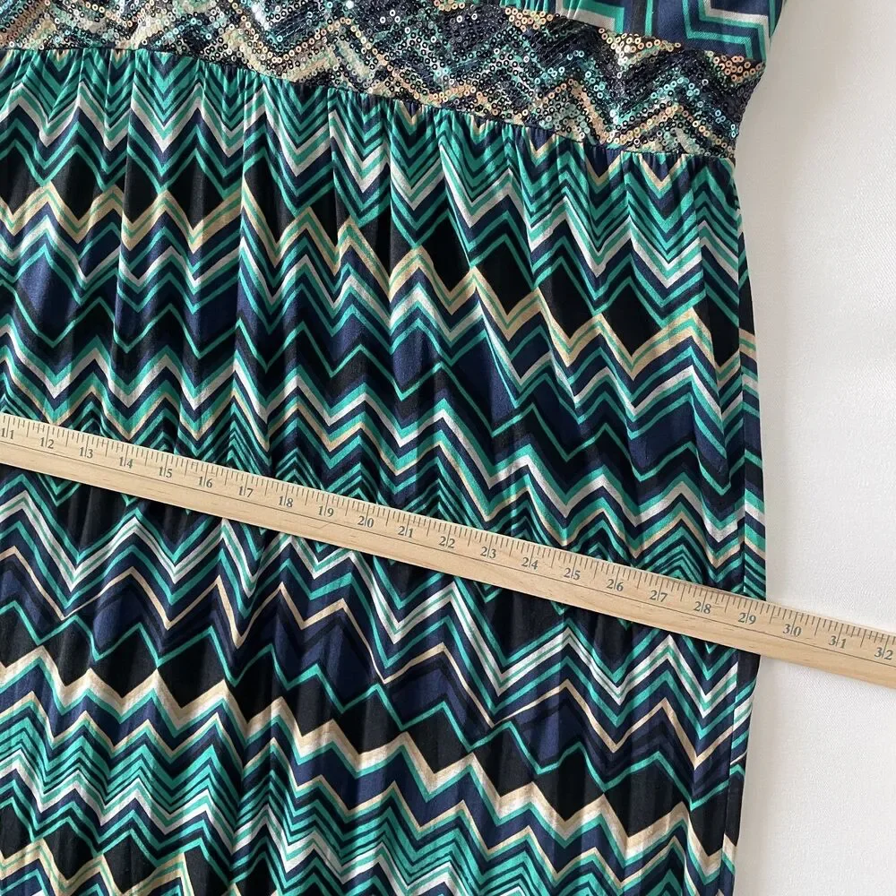 NWT INC International Concepts Maxi Dress Sleeveless Boho Chevron Blue Size 3X - Picture 8 of 10